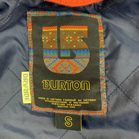 Burton Mens Squire Jacket Small Red Blue Full Zip Hooded Snowboarding Dryride - Picture 10 of 16